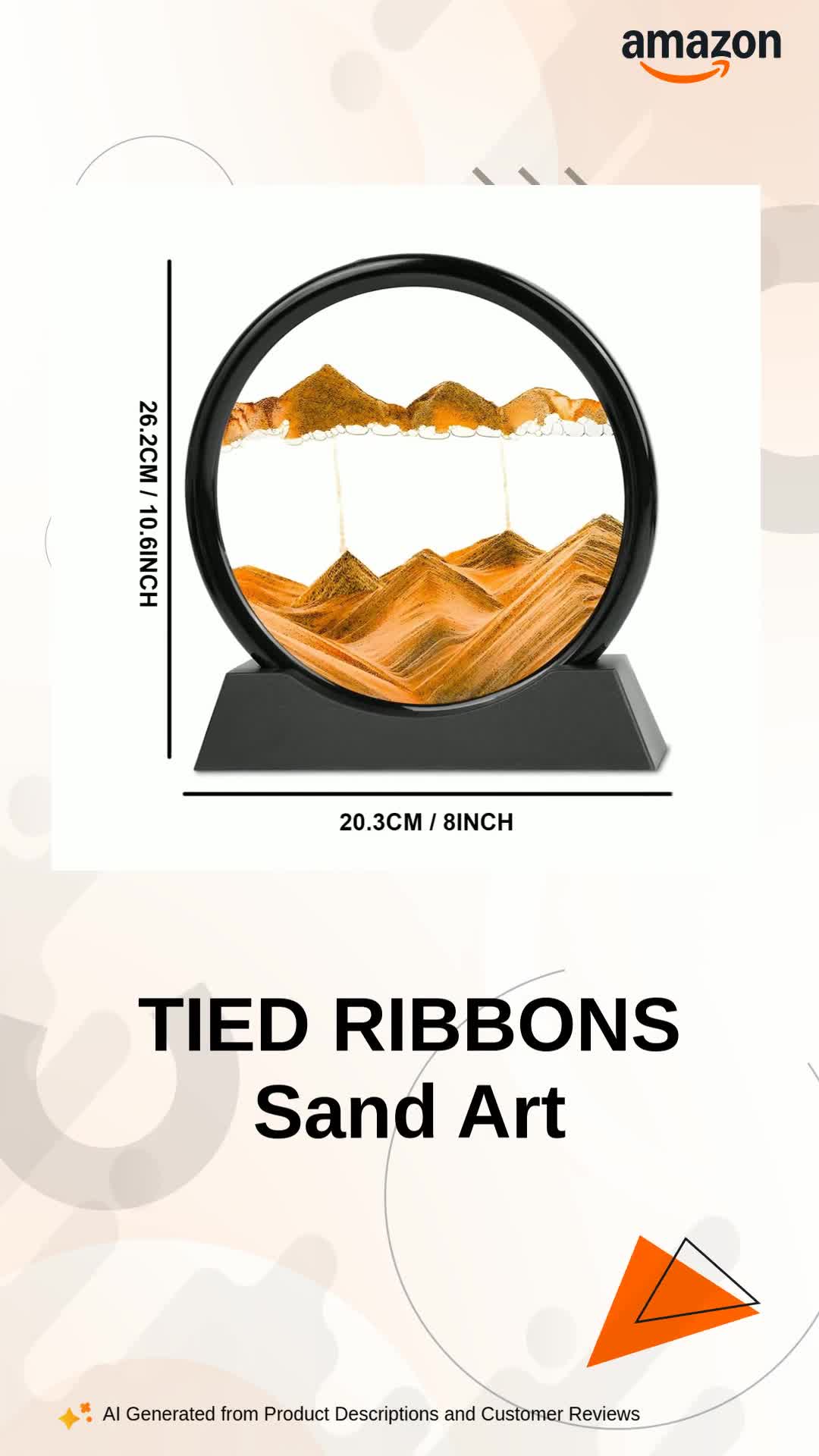 TIED RIBBONS Moving Sand Art Picture with Stand Showpiece (Brown